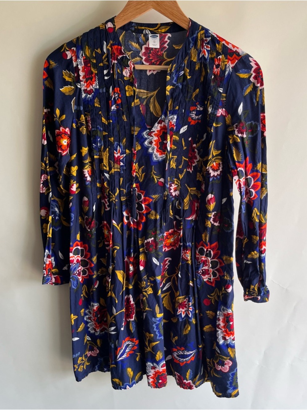 Old Navy Tunic Shirt Top Floral EUC Long Sleeve Sz XS